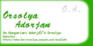 orsolya adorjan business card